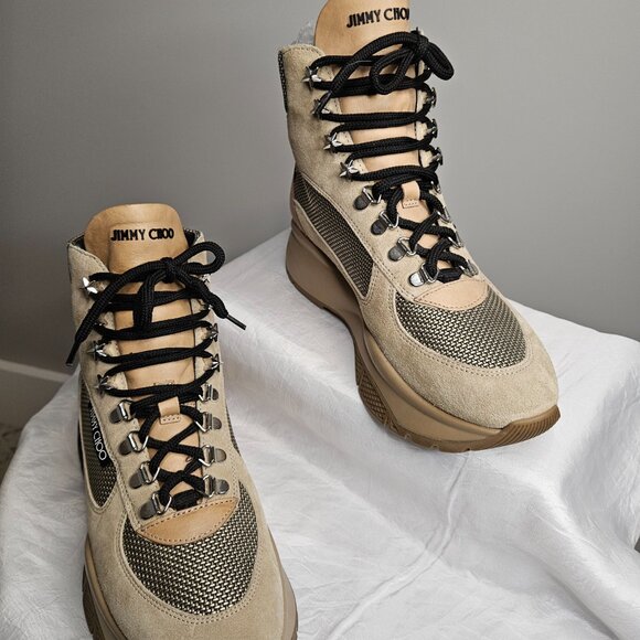 Jimmy Choo Inca Hiking Boots Sz 37 EUC